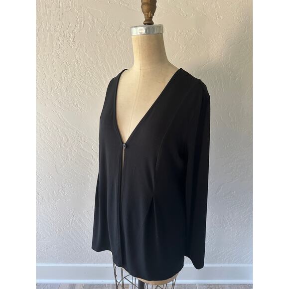 J JILL Womens One Button V-Neck Rayon Slinky Cardigan Blouse Size Small Black - Picture 1 of 11